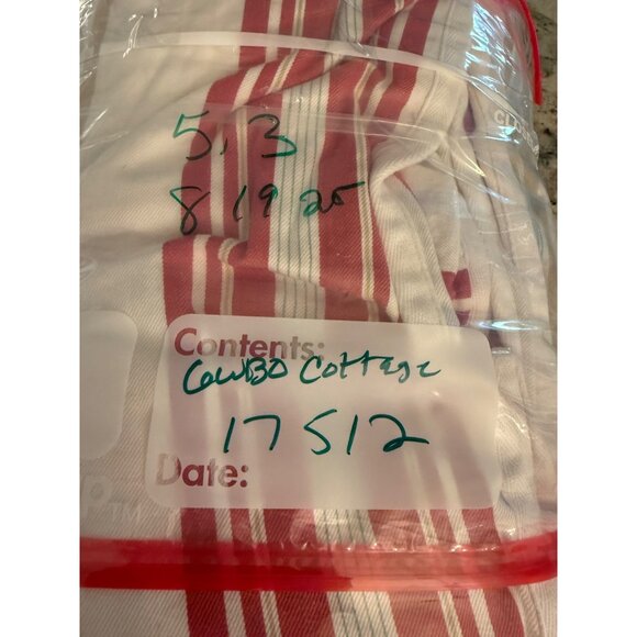 Pottery Barn Striped Duvet Cover Set F/Q  Cotton Tie back Coastal cottage heavy - Picture 8 of 14